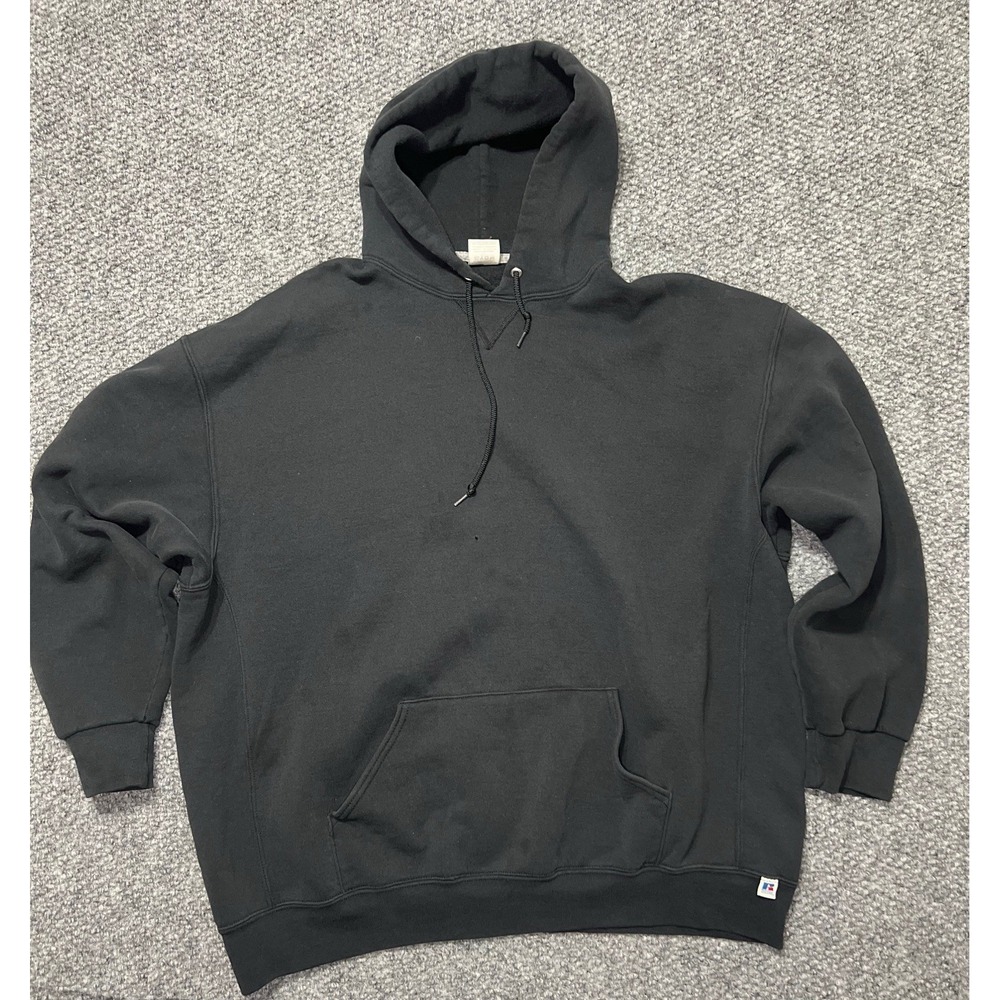 Russell Athletic‎ Men's 3XL Black Pullover Hoodie Fleece Hooded Pockets